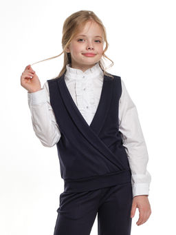 Жилетка Джемпер для девочки в школу синяя форма 22-6725 синий