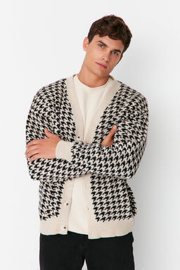 TRENDYOL MAN Bej Oversize V Yaka Kazayag? H?rka TMNAW22HI0080