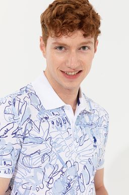 U. S. Polo Assn Мужская синяя футболка с воротником-поло - U.s. polo assn фото 2