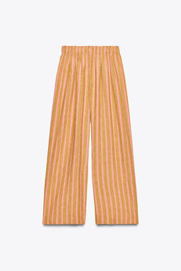 STRIPED LINEN BLEND TROUSERS ZW COLLECTION - Zara фото 7