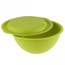 Миска пластмассовая 3л, д25см, h12,6см, с крышкой, оливковый (Россия) - Домашняя мода фото 4