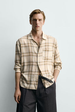 CAMISA RELAXED FIT CUADROS / Arena - Zara фото 2