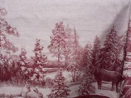 07с-21 ЯК Скатерть 150*170 "Зима в лесу" цв. бордо