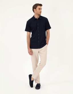 Bej Carrot Fit Keten Kanvas Pantolon - Pierre cardin фото 3