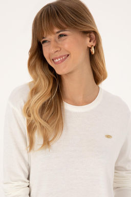 Kad_n Ekru Bisiklet Yaka Basic Kazak - U.s. polo assn фото 2