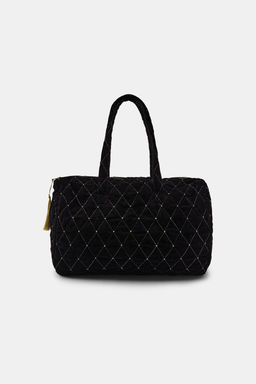 QUILTED VELVET GLITTER BAG