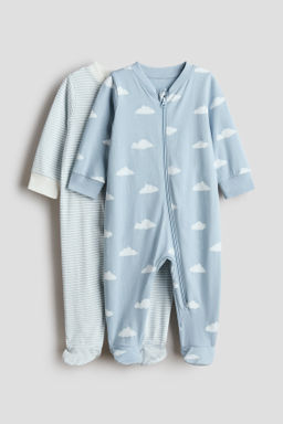 Pack de 2 pijamas enteros con cremallera