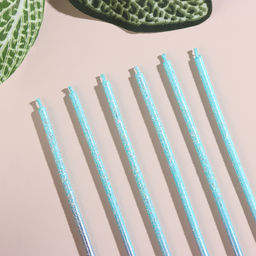 Набор свечей в торт, 6 штук Happy, 17 см, голубой с синим - Страна карнавалия фото 4