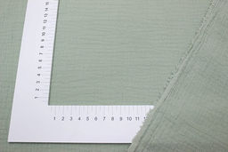 Муслин двухслойный с эффектом жатости цв.Морозная мята, ш.1.35м, хлопок-100%, 110гр/м.кв - Купава фото 2