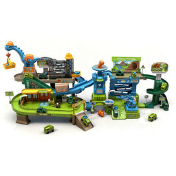 Трек  "Дино парк" (свет, звук, 4 машины металл) в коробке