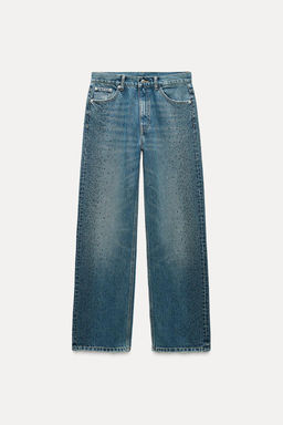 RELAXED FIT TRF DIAMANTE MID-WAIST JEANS - Zara фото 6