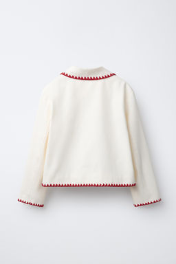 CAZADORA WORKER BORDADOS / Crudo / Rojo