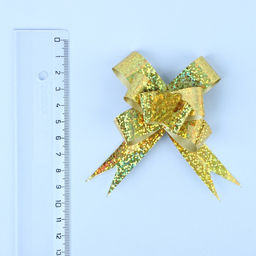 Цена за 20 шт. Подарочный Бант - бабочка №1.8, золотистый, для упаковки подарков