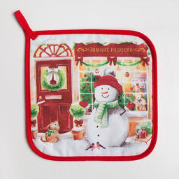 Набор Кухонный Радости, варежка-прихватка 20х28см, прихватка 19х19см, 100%хл - Этель фото 2