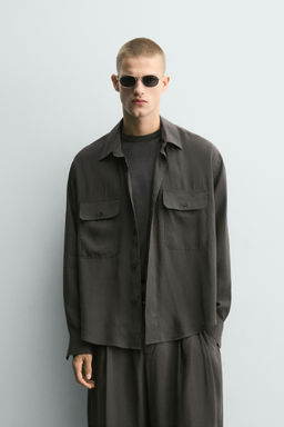 CAMISA FLUIDA RELAXED FIT / Gris antracita - Zara фото 2