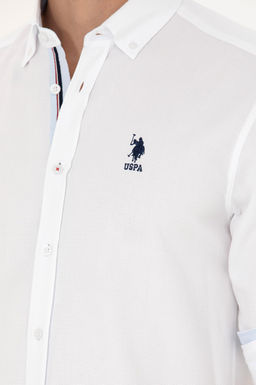 U. S. Polo Assn / Мужская белая рубашка с длинным рукавом - U.s. polo assn фото 21