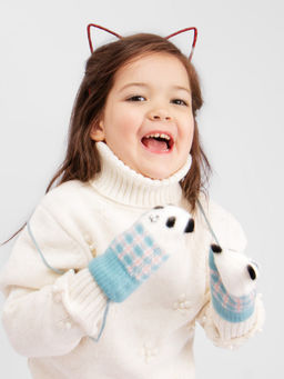 Варежки детские на шнурке Kim Lin - Соль&перец фото 4