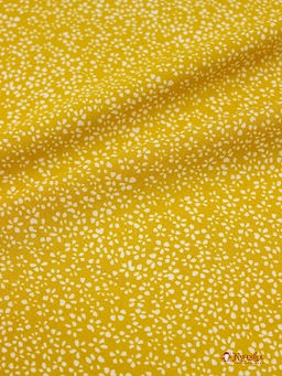 Штапель Мелкая цветочная рябь на желтой горчице, ш.1.44м, вискоза-100%, 90гр/м.кв - Купава фото 6