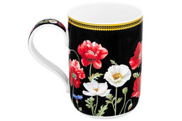 Кружка 400 мл 11,5*7,5*10,5 cм Маки на черном NEW BONE CHINA - Elan gallery фото 6