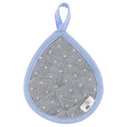 Кухонный комплект Горошек на льне: прихватка 18х20см форма Капелька - 2шт, рогожка 171г/м2, хлопок 100%, наполнитель - ватин 280г/м2, на пластмассовом подвесе, Домашняя мода (Россия)  фото 2