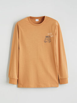 Bask?l? Erkek ?ocuk Pijama ?st