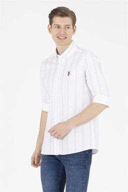 Мужская кремовая рубашка Узунколь - U.s. polo assn фото 8
