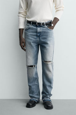 JEANS FLARE FIT ROTOS / Azul medio - Zara фото 2