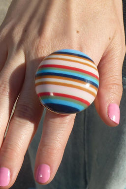PACK 2 ANILLOS RAYAS RESINA / Multicolor - Zara фото 2