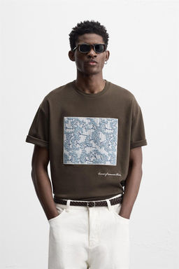 EMBOSSED PATCH T-SHIRT - Zara фото 2