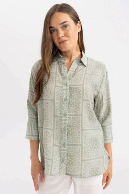 Regular Fit Desenli Yar?m Kollu Gomlek