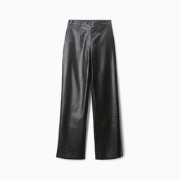 Брюки женские из экокожи прямые MINAKU: Eco leather, чёрные, размер 42