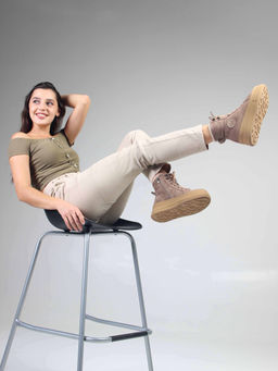 Ботинки 219.warmbr. капучино замша/Байка