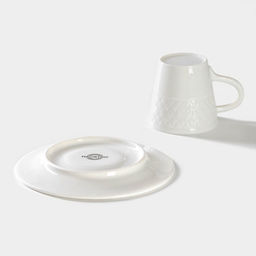 Кофейная пара Magistro Argos, 2 предмета: чашка 100 мл, блюдце d=15 см, фарфор, белая