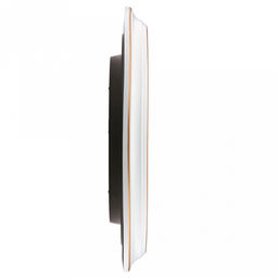 Часы настенные "Ноктюрн" д30-35см, h5см, мягкий ход, циферблат "Лилия" белый; цифры арабские, люминисцентные с золотой обводкой; корпус пластик, белый, полоски медного цвета; в коробке (Китай)