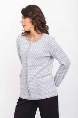 ЗЛАТА Жакет 1-985/светло-серый