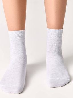 Цена за 2 пары. Носки классические CONTE-KIDS Однотонные хлопковые носки с вышивкой TIP-TOP