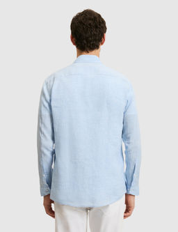 Mavi Regular Fit Yakas_ D__meli %100 Keten G_mlek