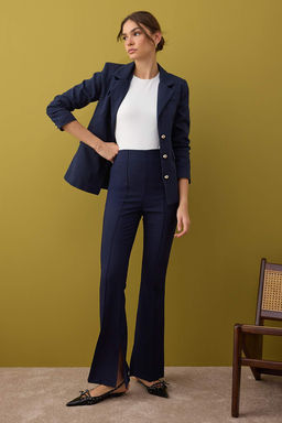 Lacivert Flare Kal?p Nervurlu Pantolon TWOAW26PL00043 - Trendyolmilla фото 2