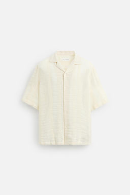 COTTON-LINEN JACQUARD SHIRT - Zara фото 6