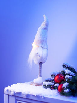 Фигура текстиль «Гном в белом» 55 см, 1 LED, от батареек AG13×3, свечение тёплое белое