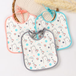 Цена за 3 шт. Нагрудник детский Крошка Я, 17х20 см цвет МИКС (фасовка 3 шт)