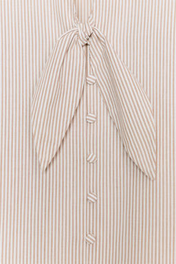 BLUSA RAYAS LAZOS / marron/blanco - Zara фото 8