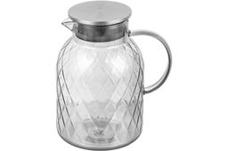 Кувшин 1,8 л 18*13*19,5 см "Crystal glass" серебро+метал.крышк. с силик.уплотнит, ионное покр