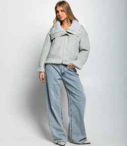 Дублёнка #КТ7580 (1), серо-голубой - Dommod фото 4