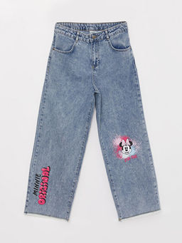 Wideleg Minnie Mouse Bask?l? K?z ?ocuk Jean Pantolon