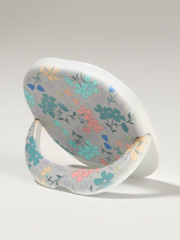 Цена за 3 шт. Зеркало карманное Узор, с подставкой, 8?8 см, белое - Qf фото 3