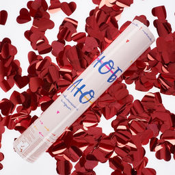 Хлопушка пневматическая Люблю, Сердца фольга, цвет красный, 30 см