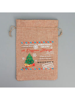 Цена за 5 шт. Мешочек подарочный с термонаклейкой Новогоднее письмо, 16?24 см  1.5 см