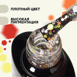 Гель лак для ногтей, MILK GLITTER, 3-х фазный, 8мл, LED/UV, цвет прозрачный (04) - Queen fair фото 2