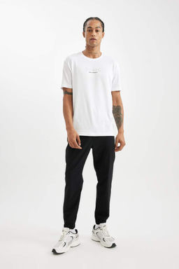 DeFactoFit Стандартная футболка с круглым вырезом и короткими рукавами с принтом  фото 2